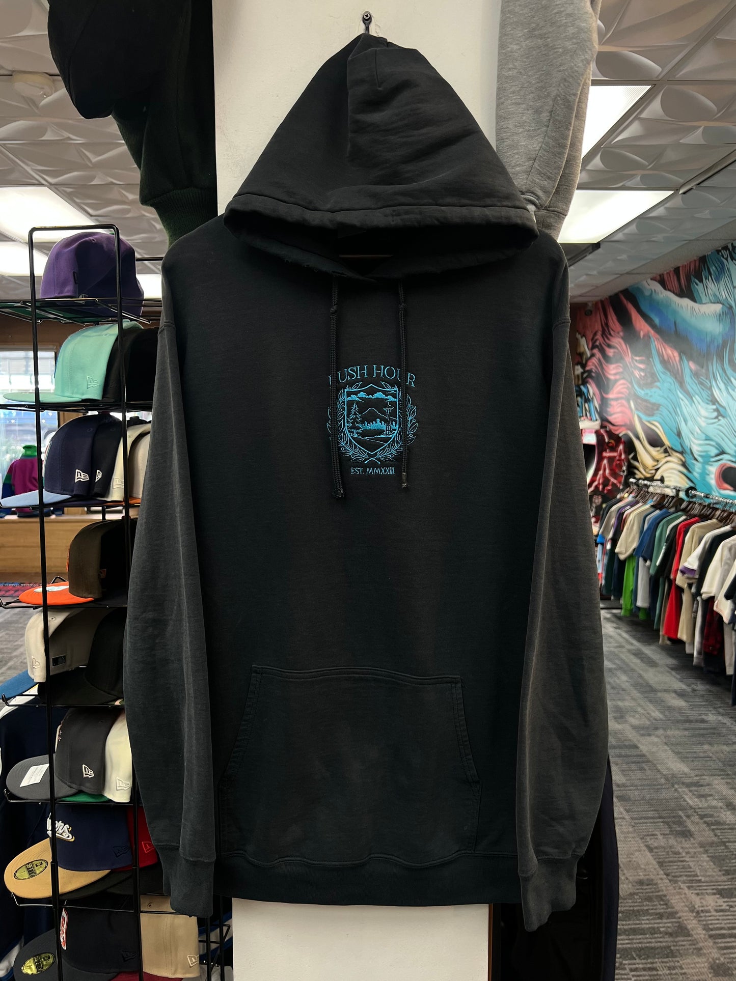 Rush Crest Hoodie Grey/Blue