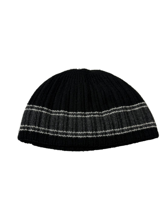 Striped Black Beanie