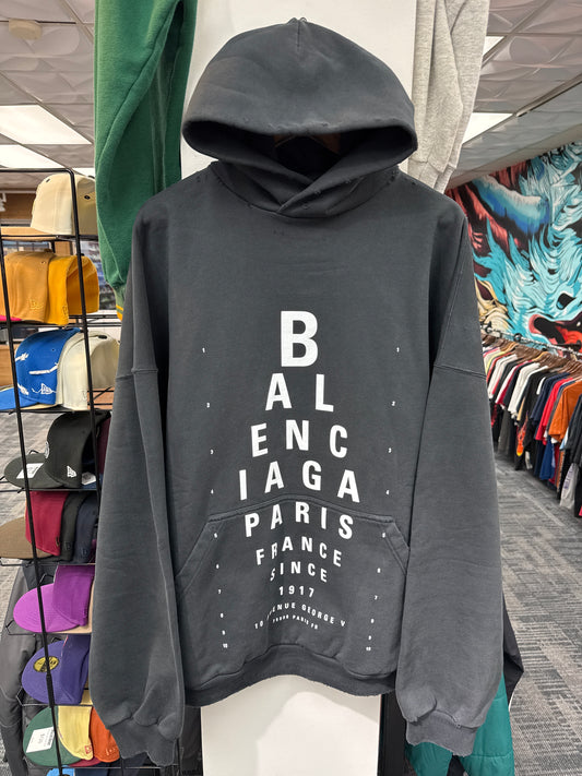 Balenciaga Distressed Eye Chart Hoodie