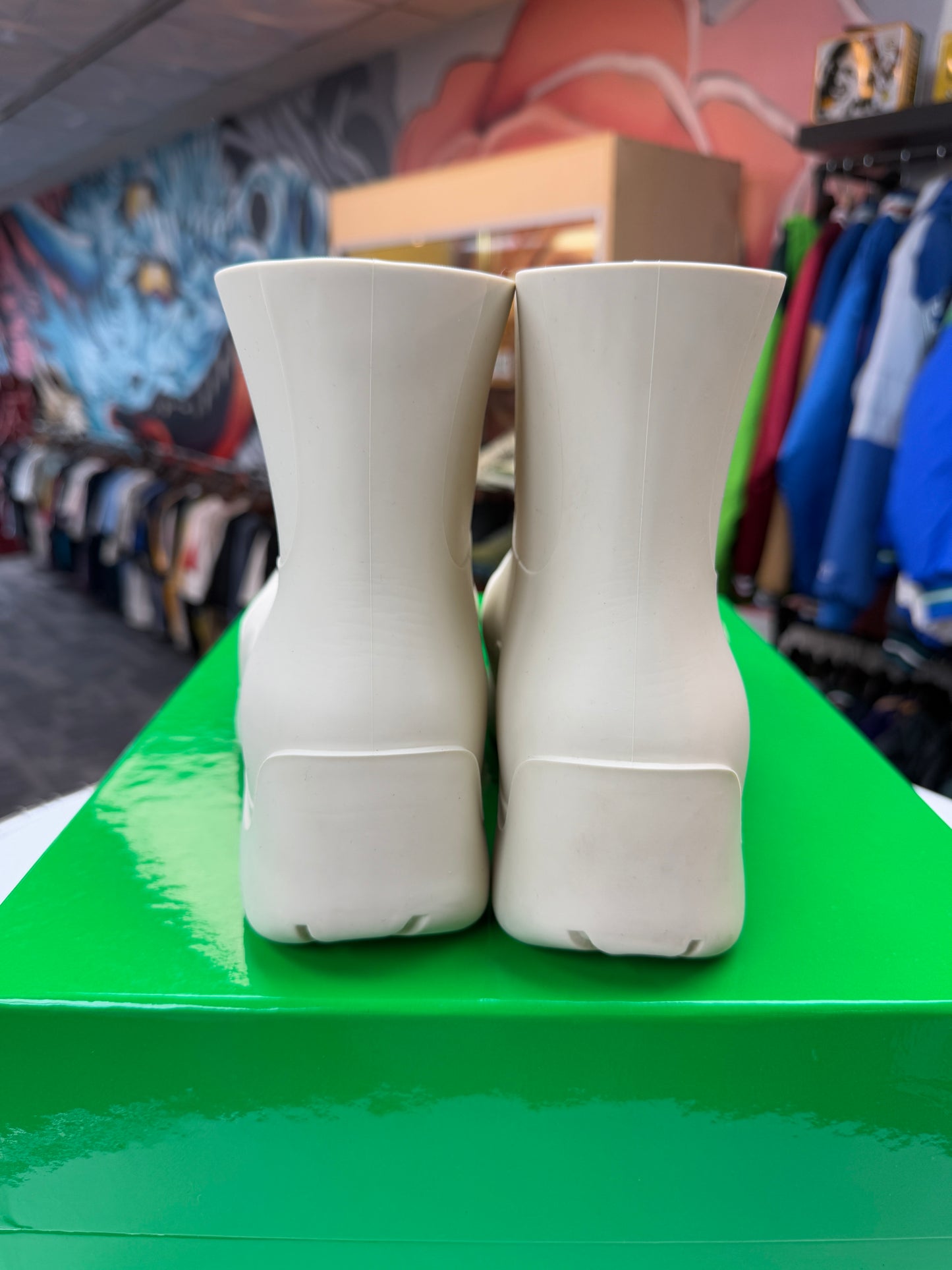 Preowned Bottega Puddle Boots Cream
