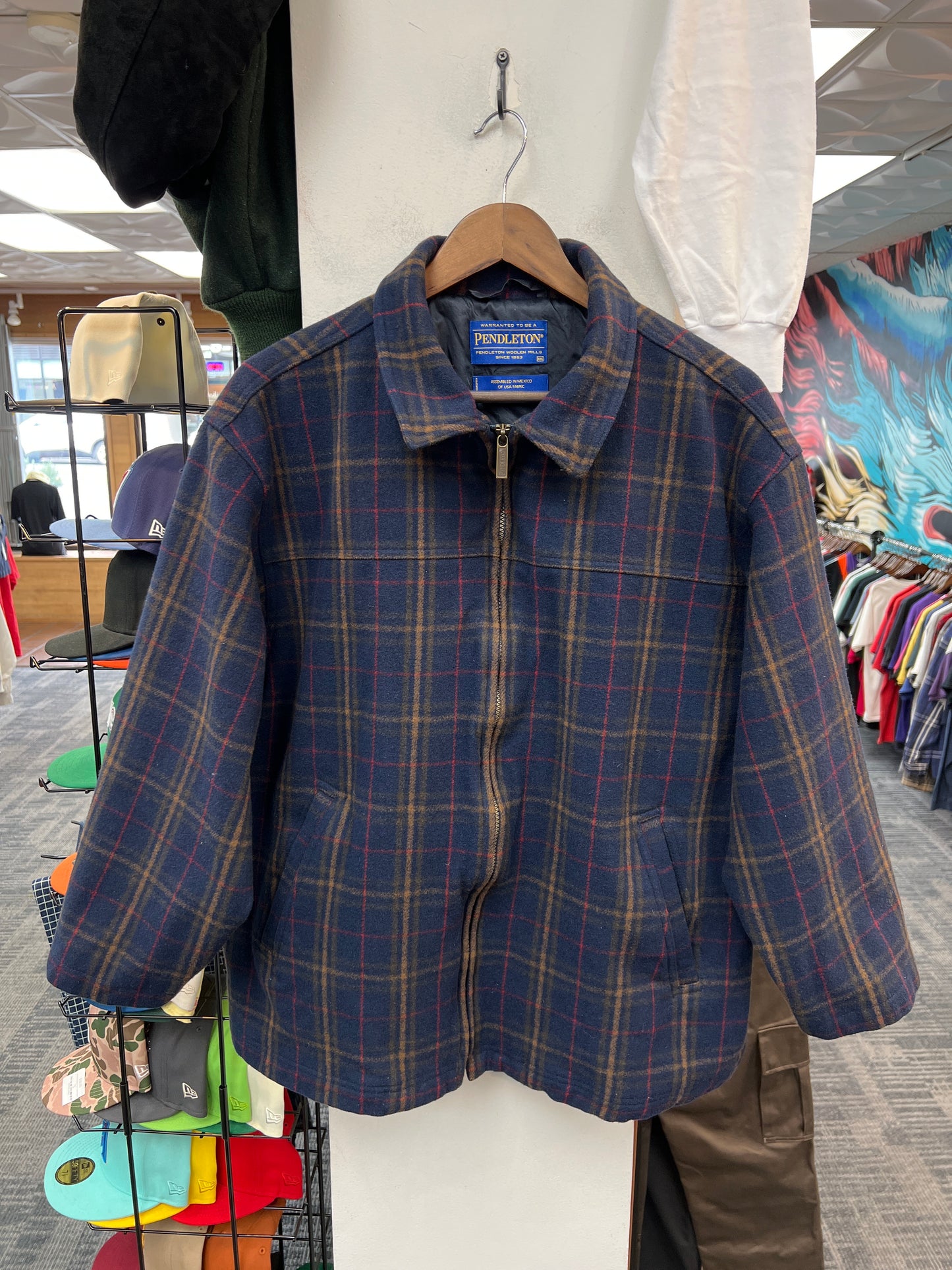 Pendleton Wool Plaid Zip Up Jacket