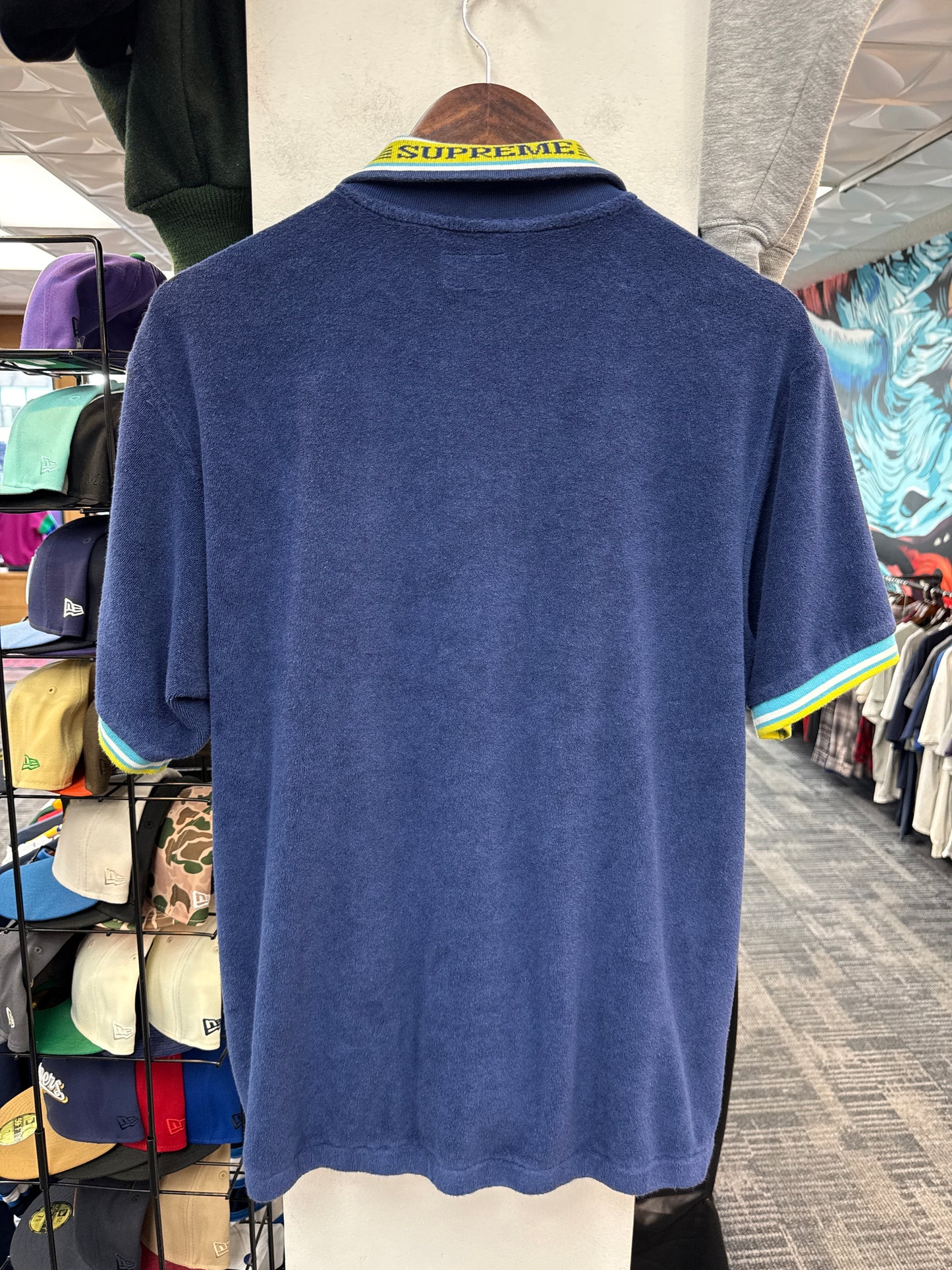 Supreme Terry Cloth S/S Zip Up Cyan