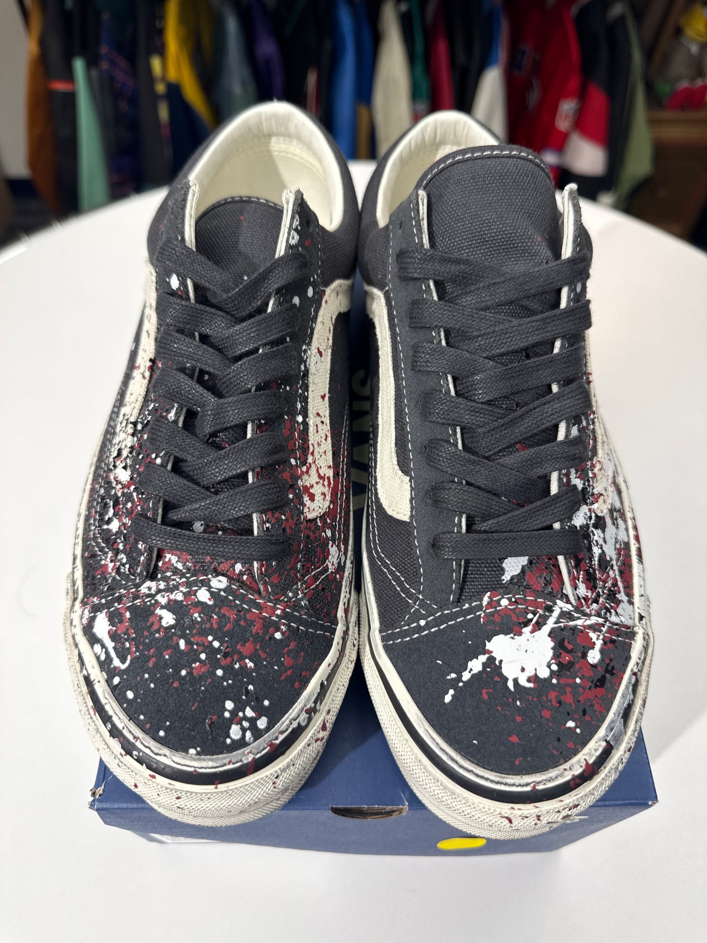 Preowned Vans Premium Old Skool 36 Paint Splatter Charcoal Grey