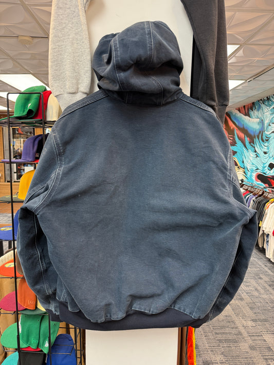 Vintage Blue Carhartt Hooded Jacket