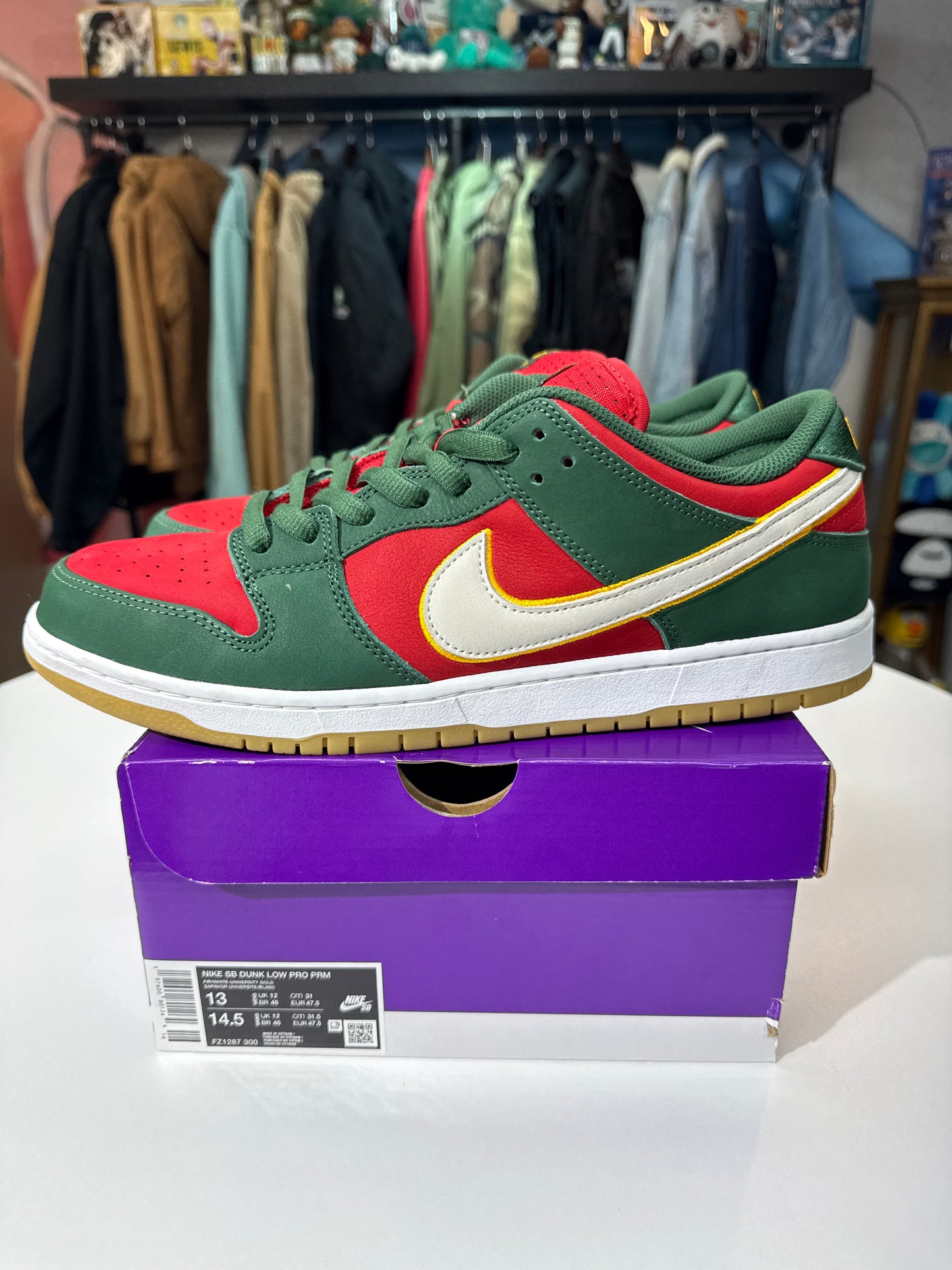 Preowned Nike SB Dunk Low Seattle Supersonics