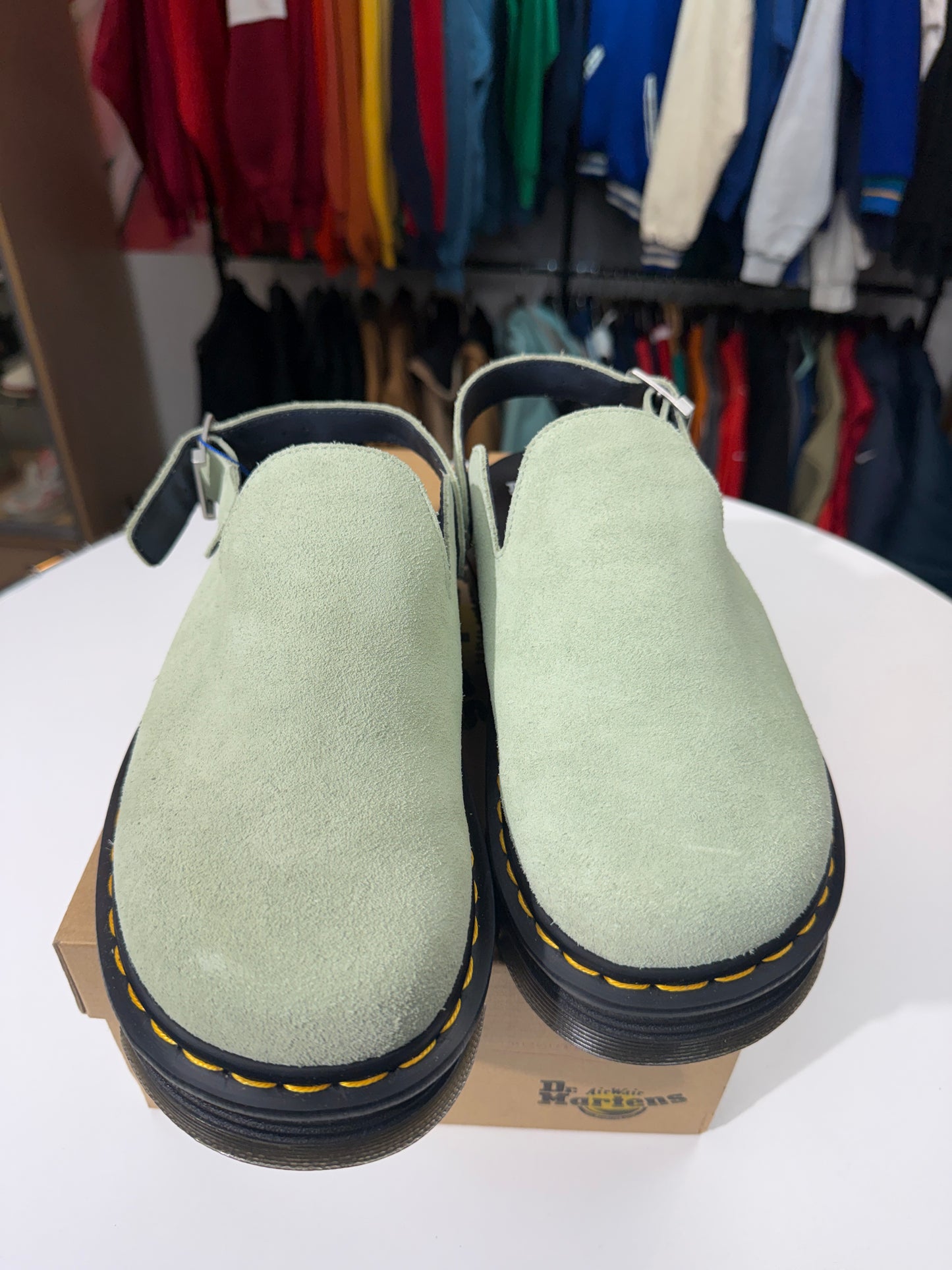 New Dr Martens Zebzag Sage Green Mule