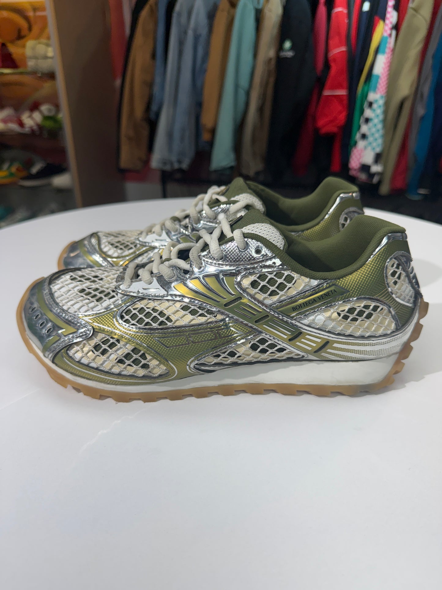 Preowned Mud White Bottega Veneta Orbit