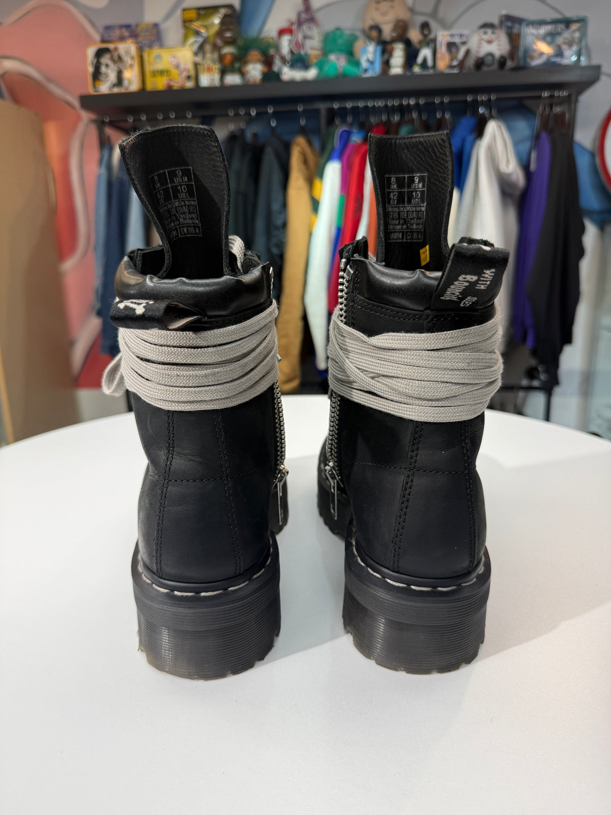 Preowned Rick Owens X Dr. Martens Steel Toe Boots