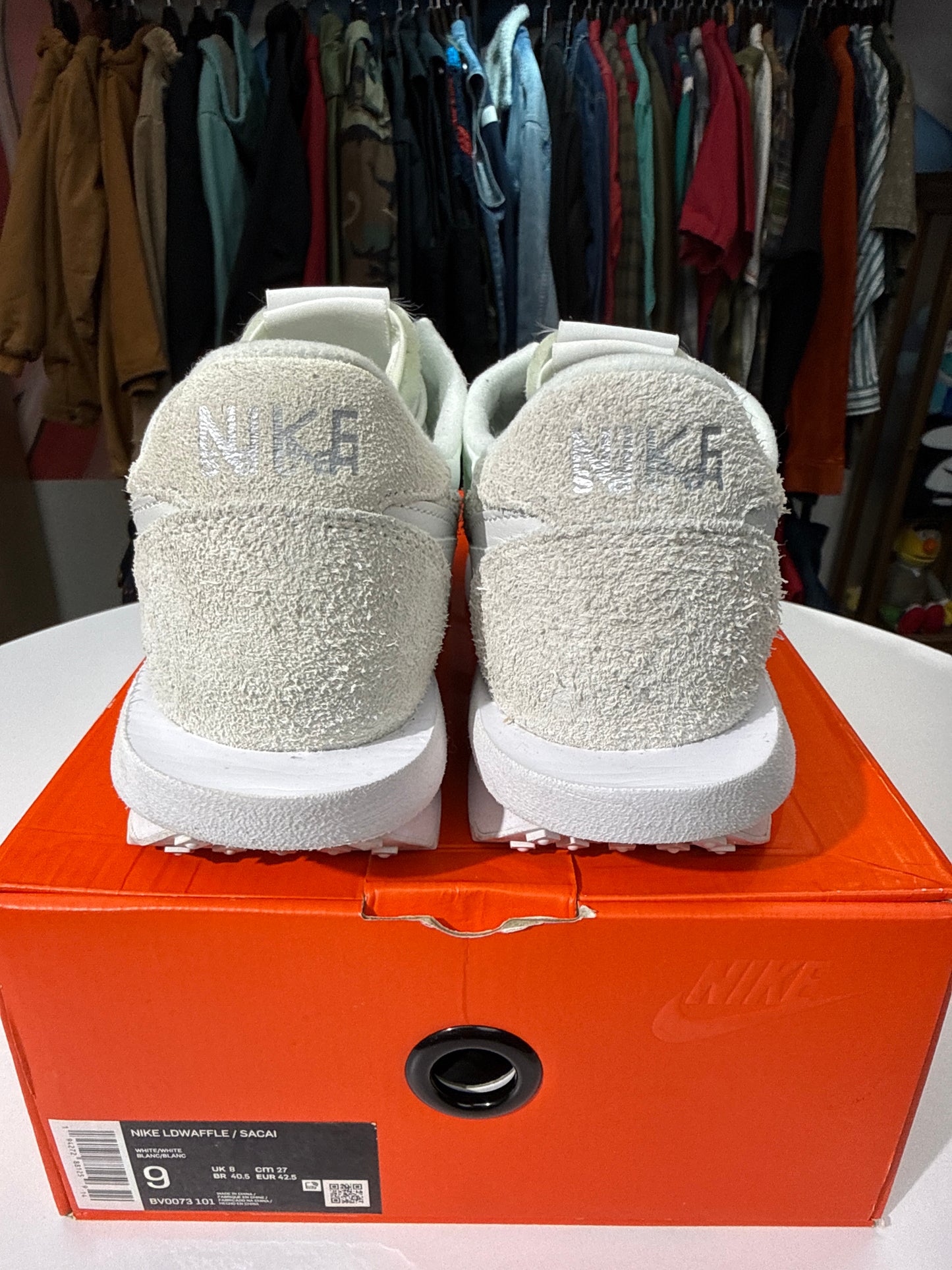 Preowned Nike Sacai LD Waffle White Nylon