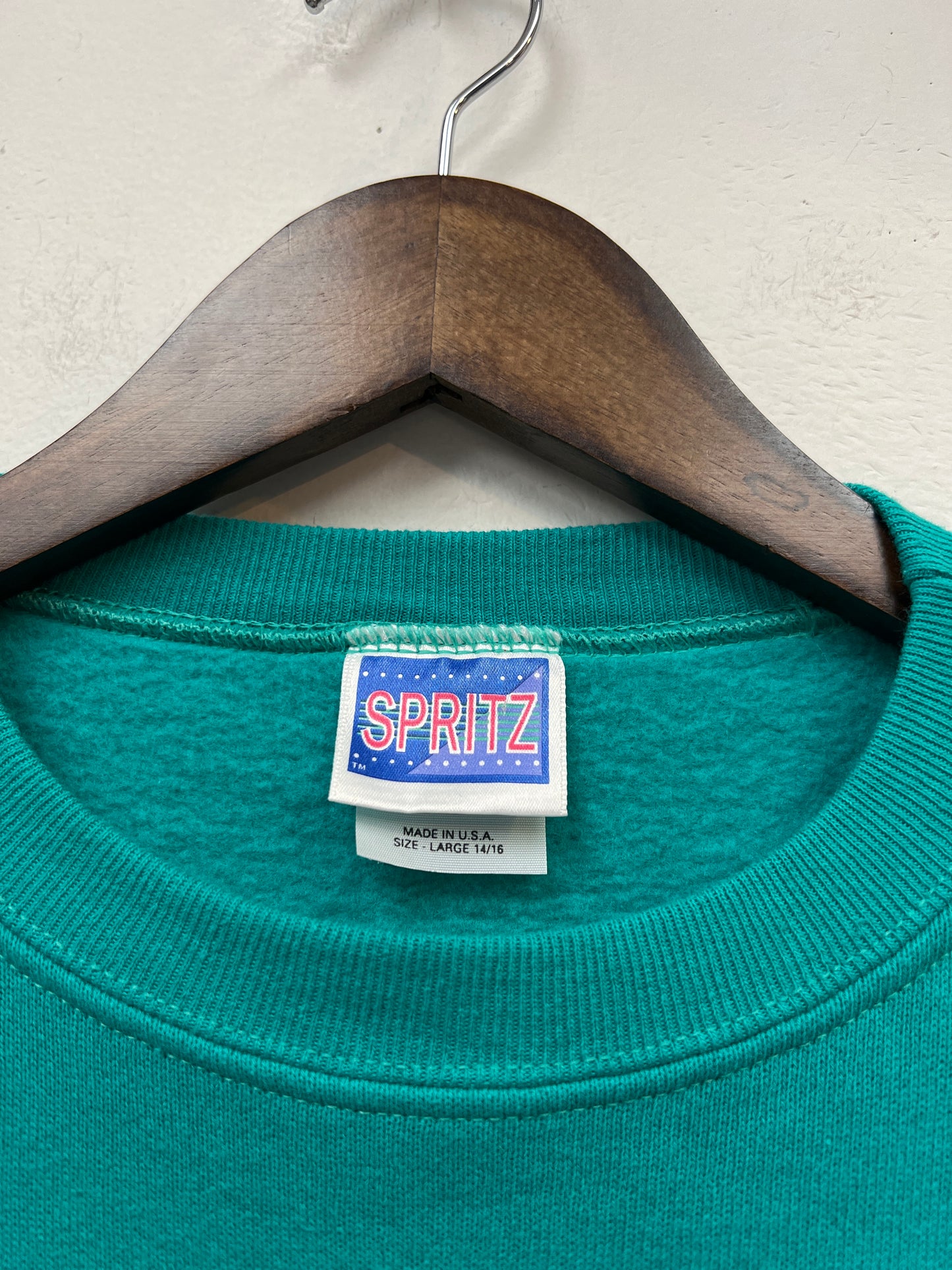 Vintage Raining Cats N Dogs Teal Crewneck