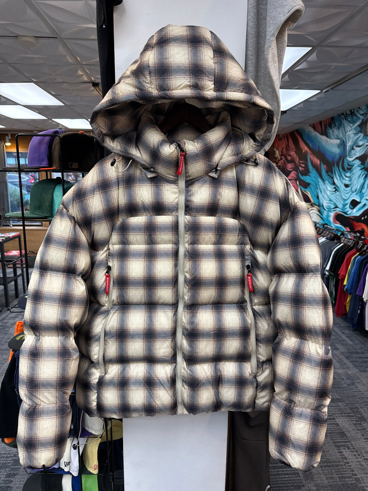 GV Raspberry Hills Plaid Puffer Jacket