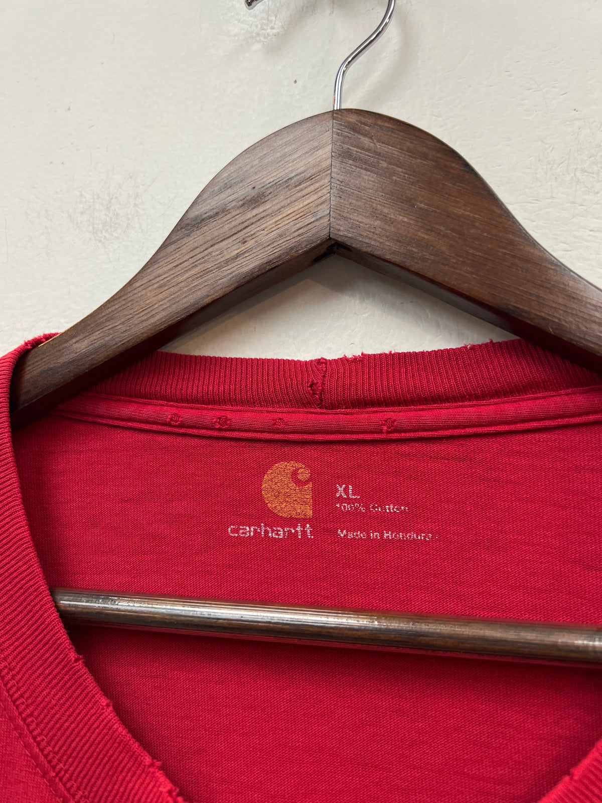 Carhartt Red Distressed Long Sleeve Tee