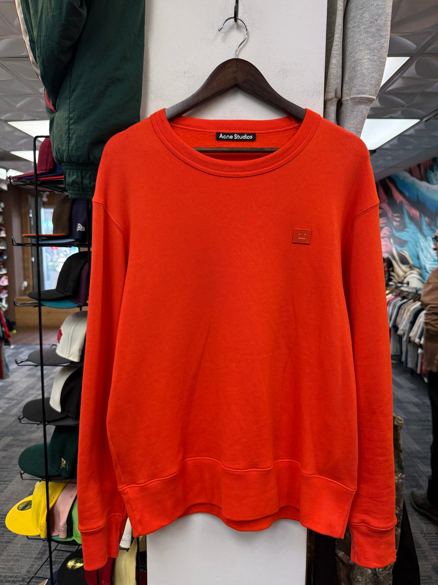 Acne Studios Fairview Face Orange Crewneck