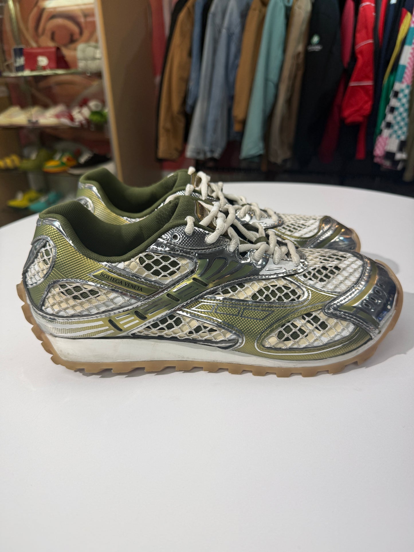 Preowned Mud White Bottega Veneta Orbit