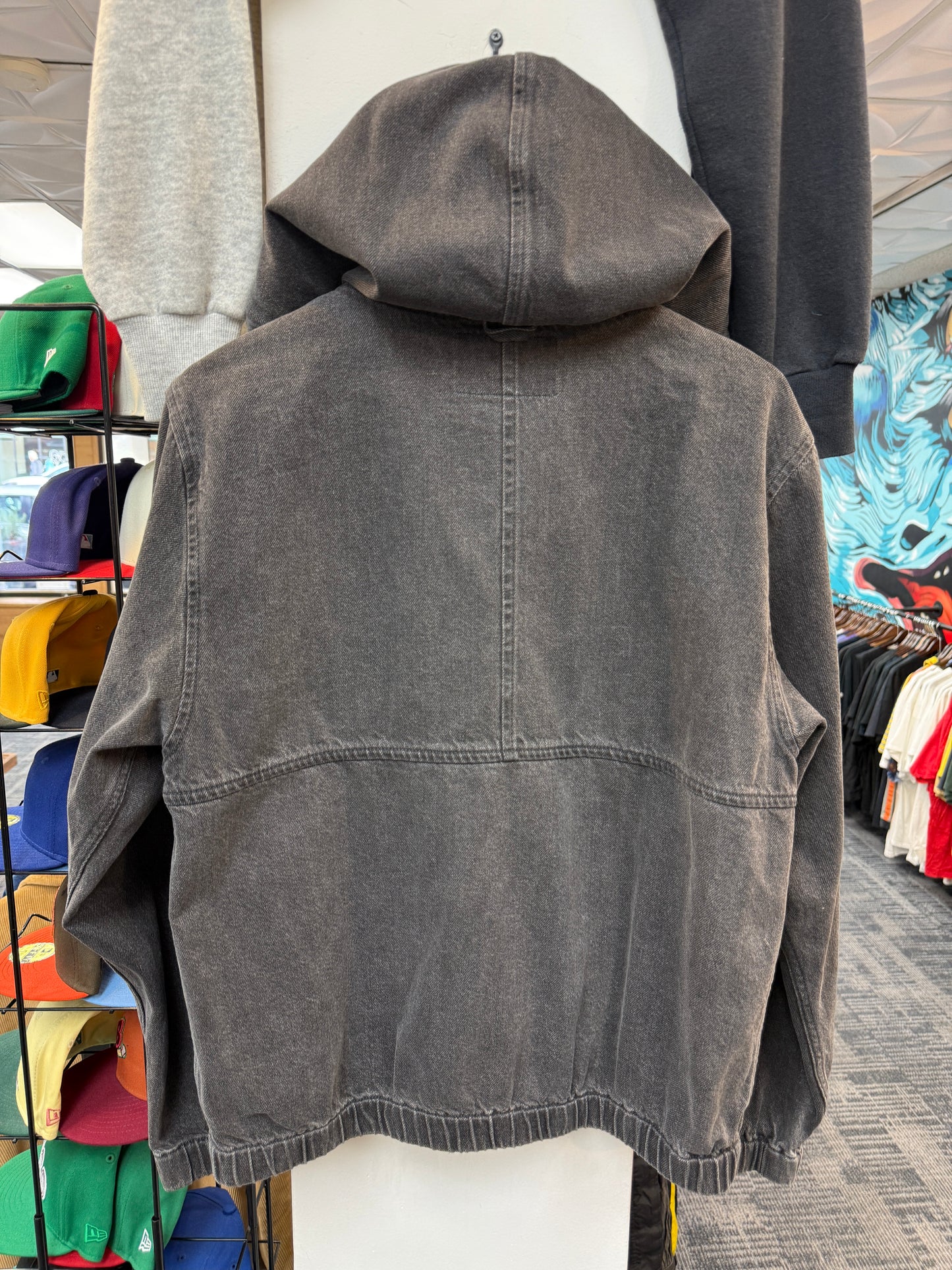 Stussy Washed Denim Hooded Work Jacket