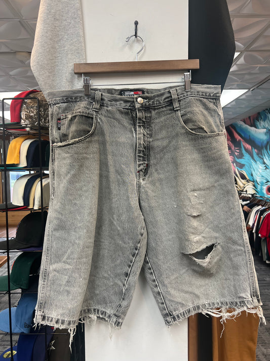 South Pole Grey Distressed Jorts