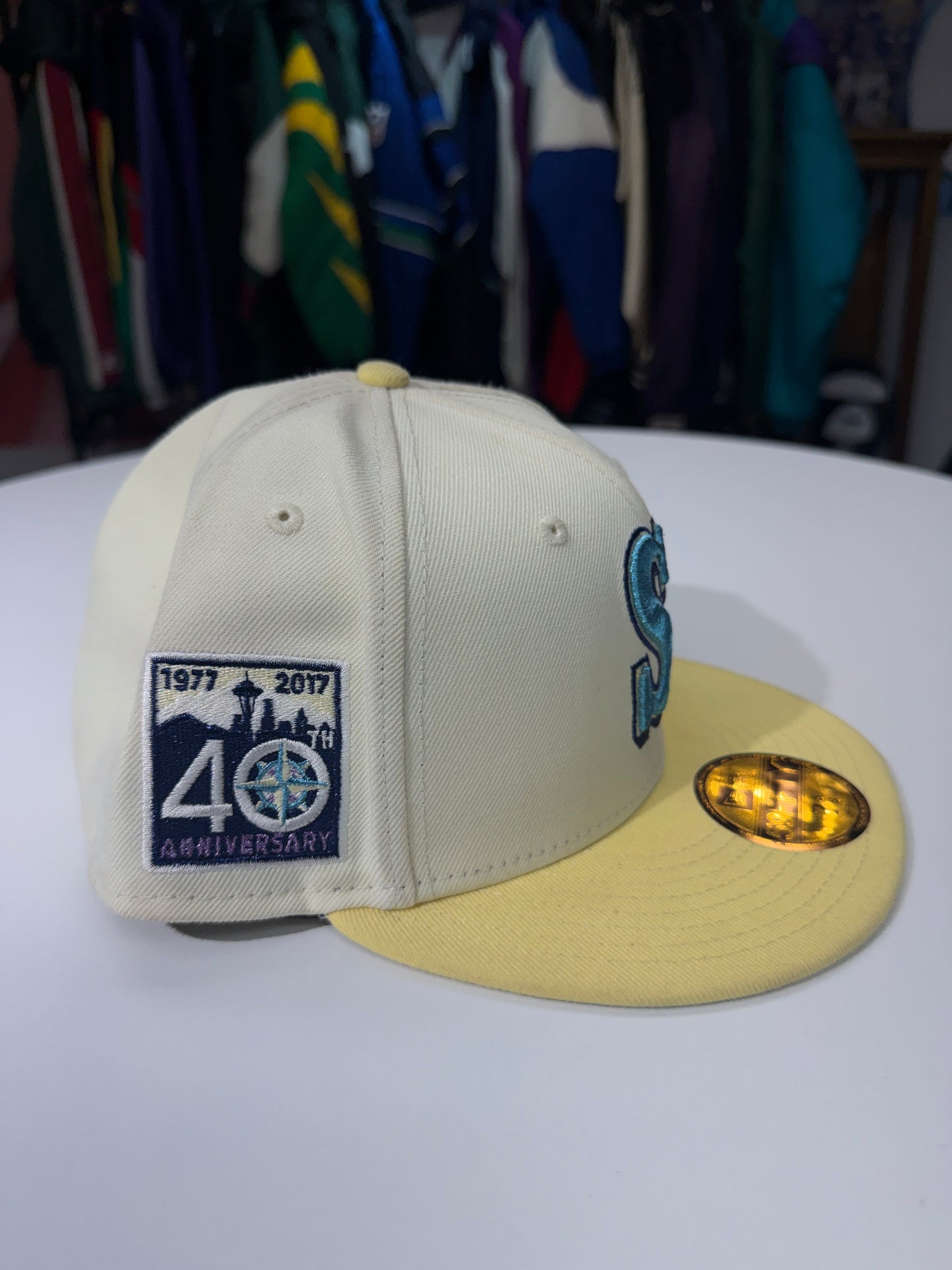 Seattle Mariners White/Teal/Yellow Fitted Hat