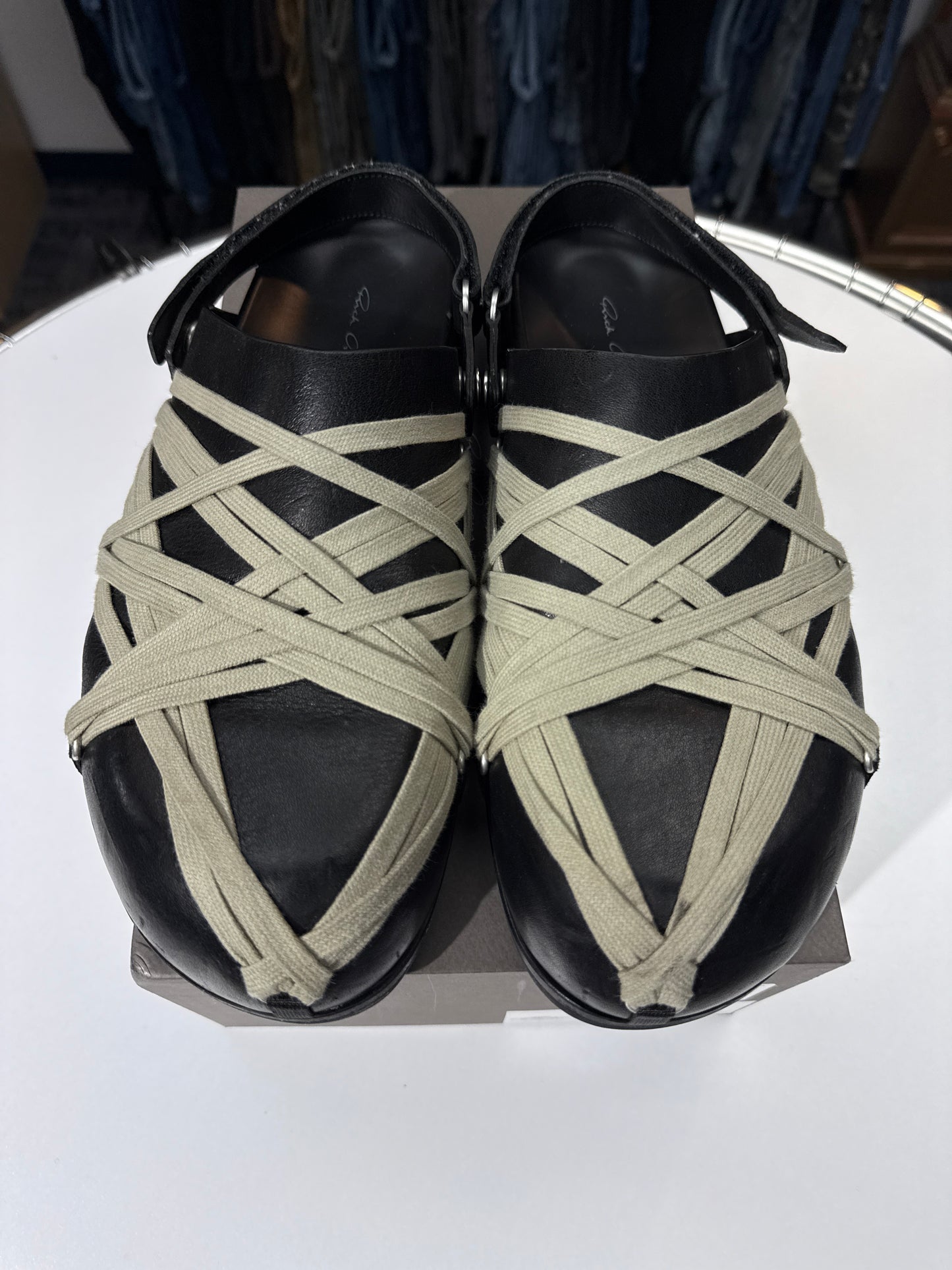 Preowned Rick Owens Megalace Granola Mule