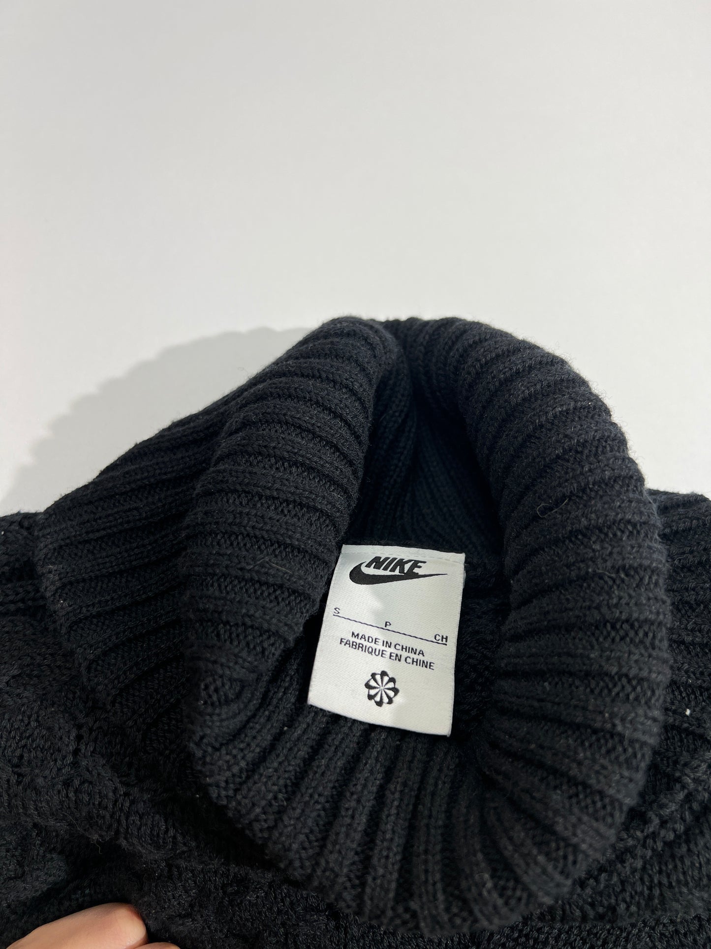 Nike Life Black Cable Knit Turtleneck Sweater
