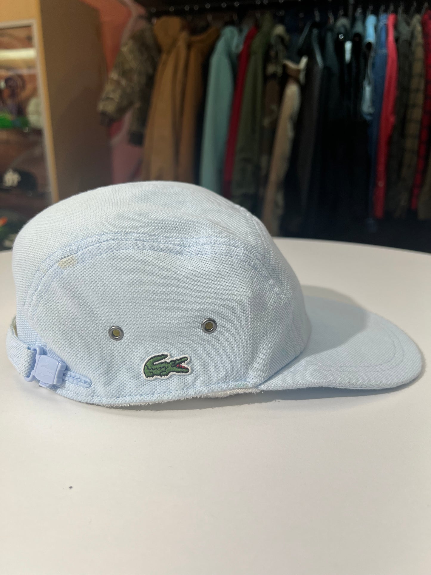 Supreme x Lacoste Pique Knit Camp Cap Light Blue
