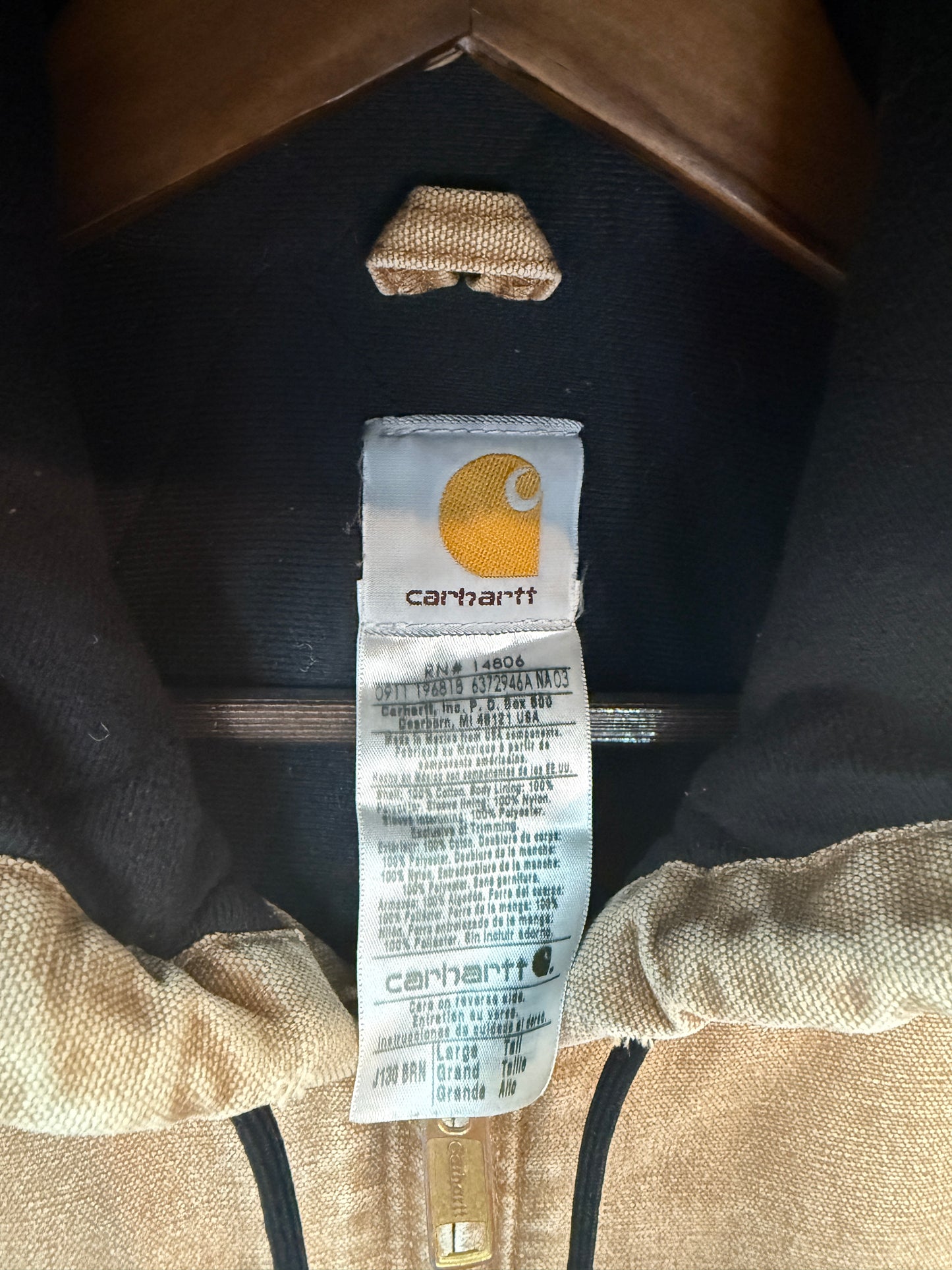 Vintage Carhartt Khaki Hooded Jacket