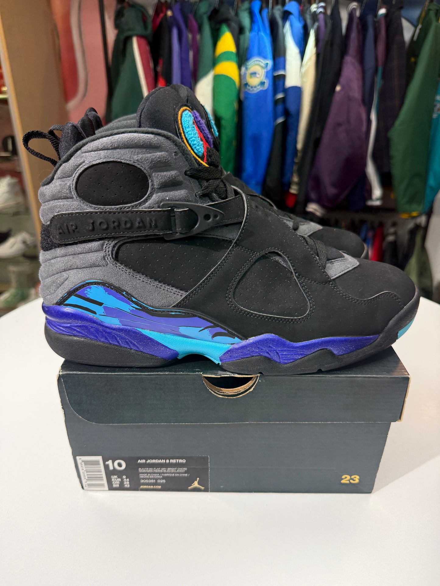 Preowned Aqua Jordan 8 (2015)