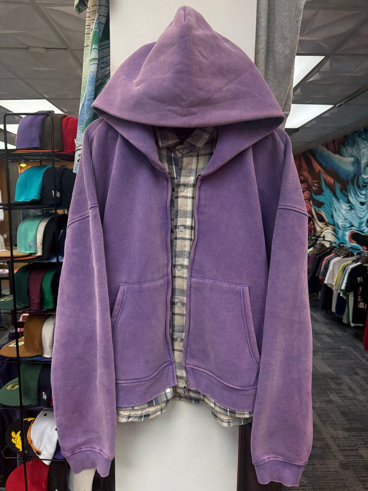 GV Raspeberry Hills Purple Flannel Zip Up Hoodie