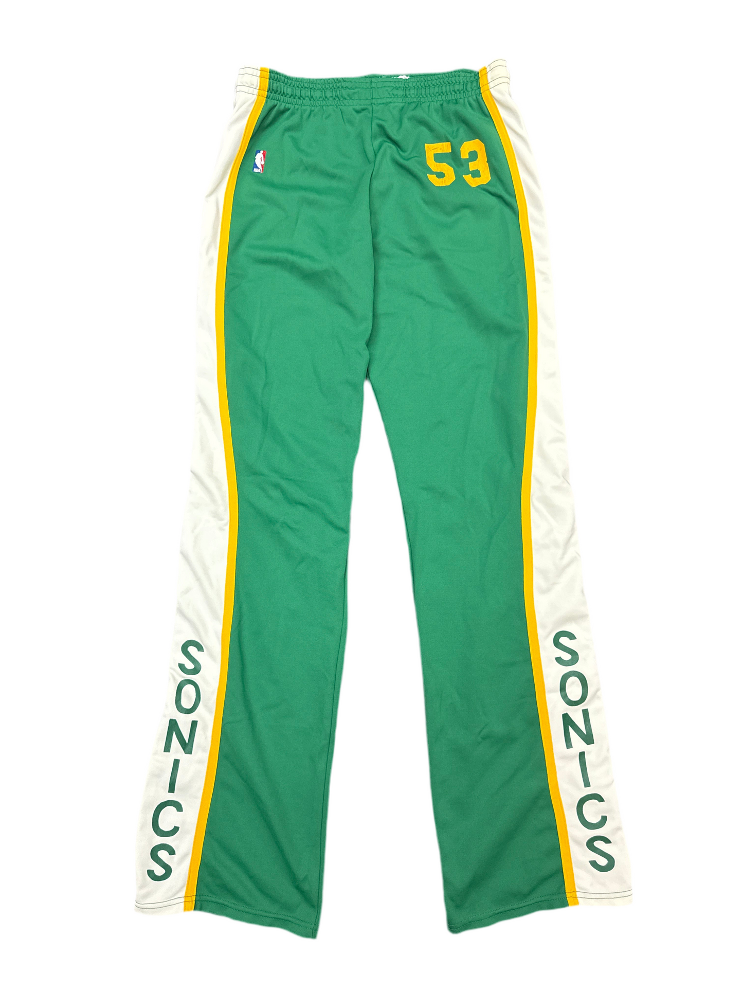 Vintage Sand-Knit Game Issued Seattle Supersonics Warm Up Pants