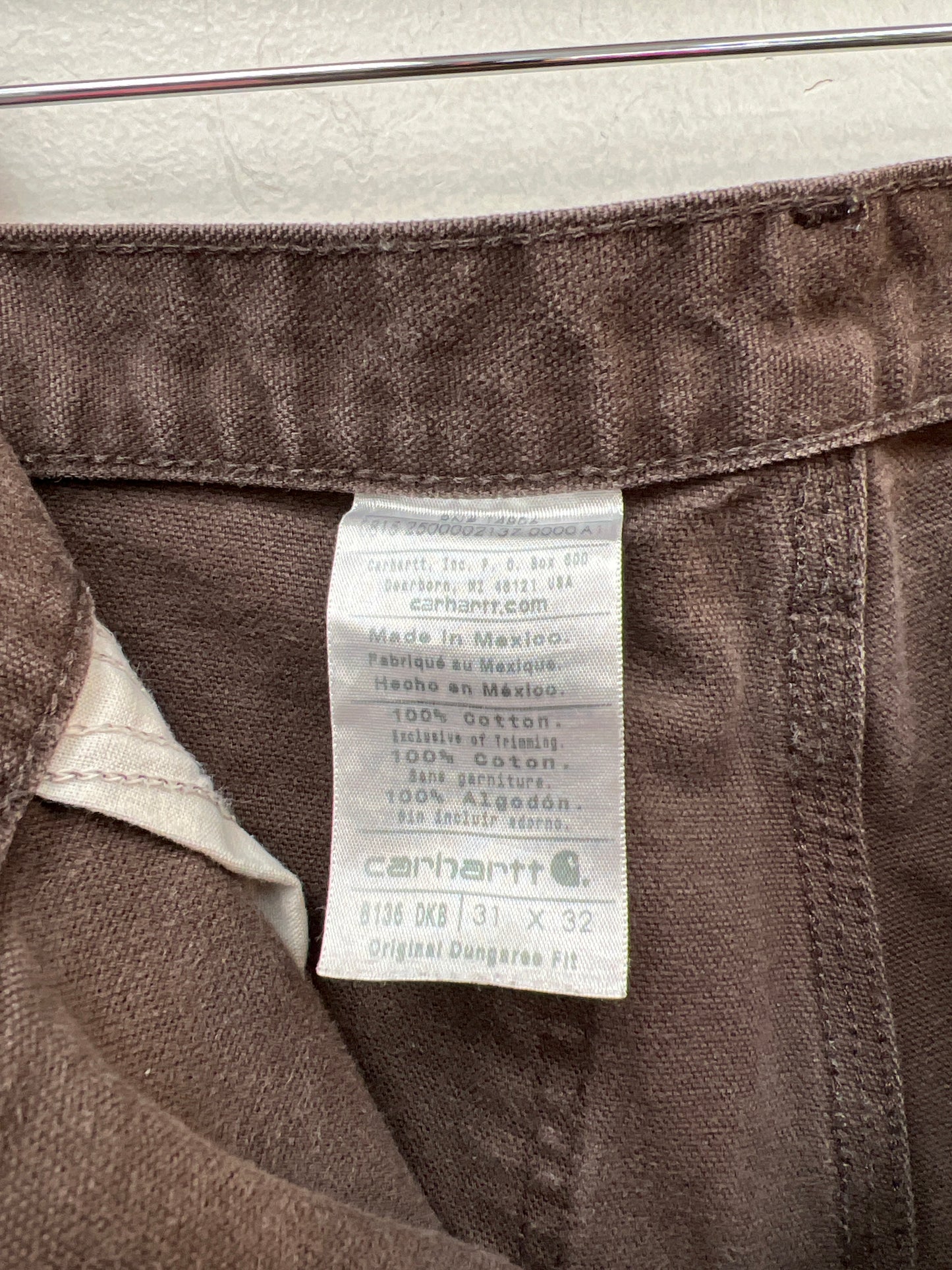 Carhartt Brown OG Dungaree Fit Carpenter Double Knee Pants