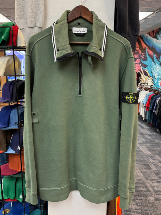 Stone Island 1/4 Zip Green
