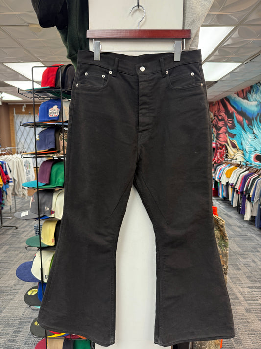 Rick Owens Luxor SS23 Flare Black Denim