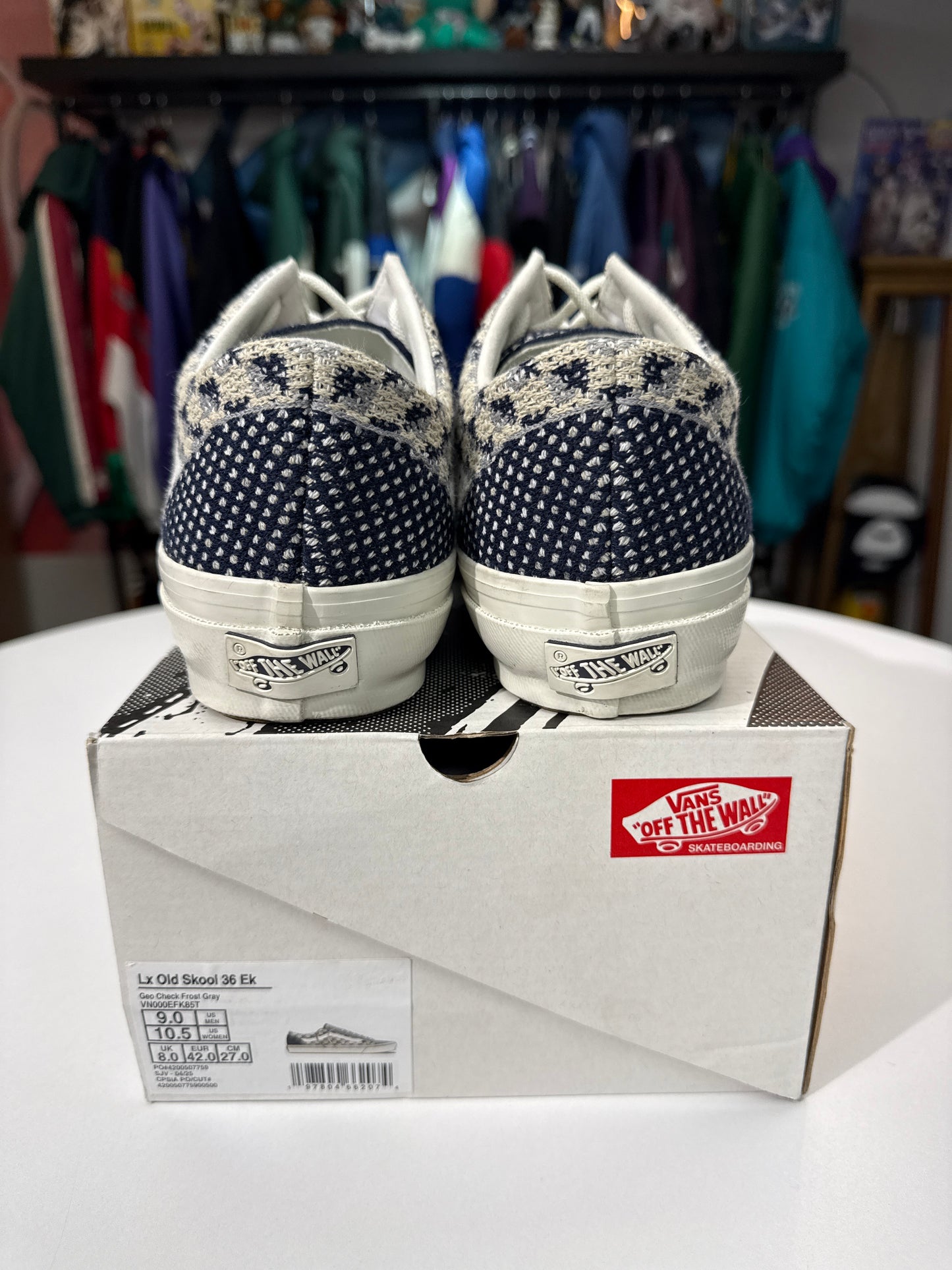 Preowned Vans Premium LX Old Skool 36 Geo Check Grey