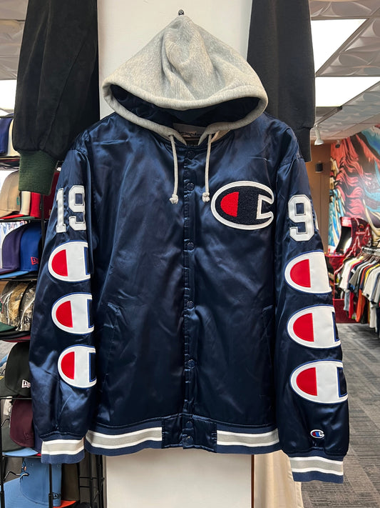 Supreme x Champion Hooded Satin Varsity Jacket
