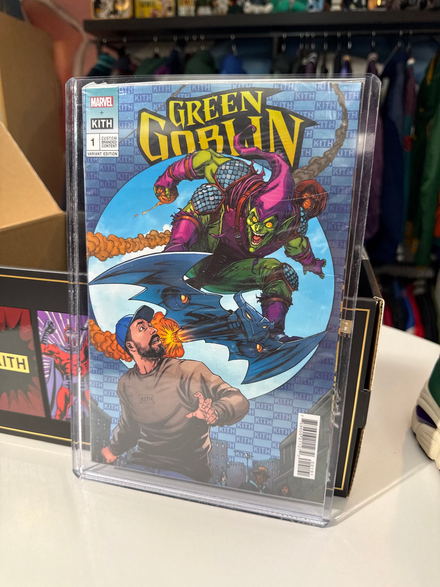 Preowned Asics GT-2160 Kith Marvel Green Goblin (Comic Included)