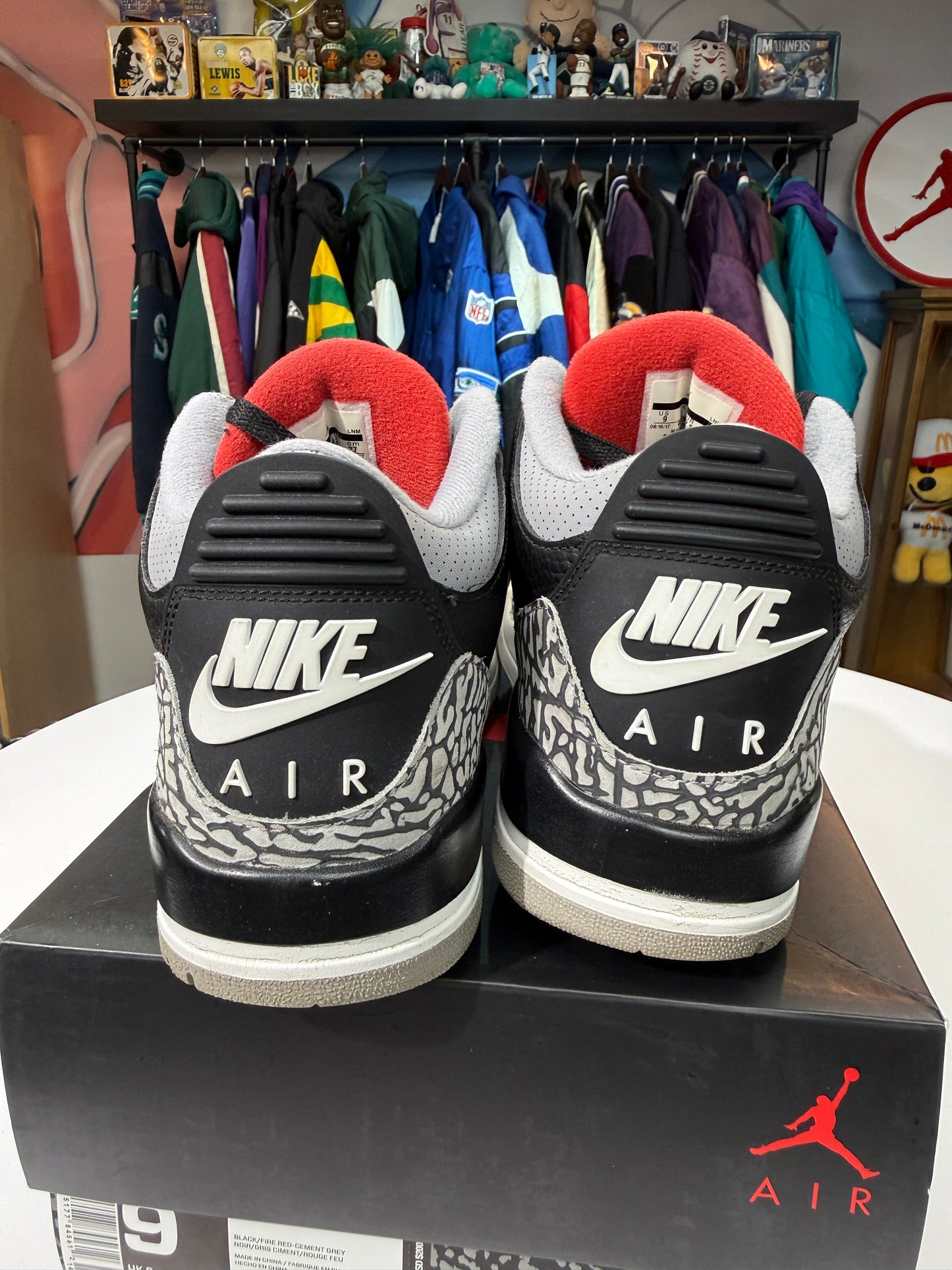 Preowned Black Cement Jordan 3