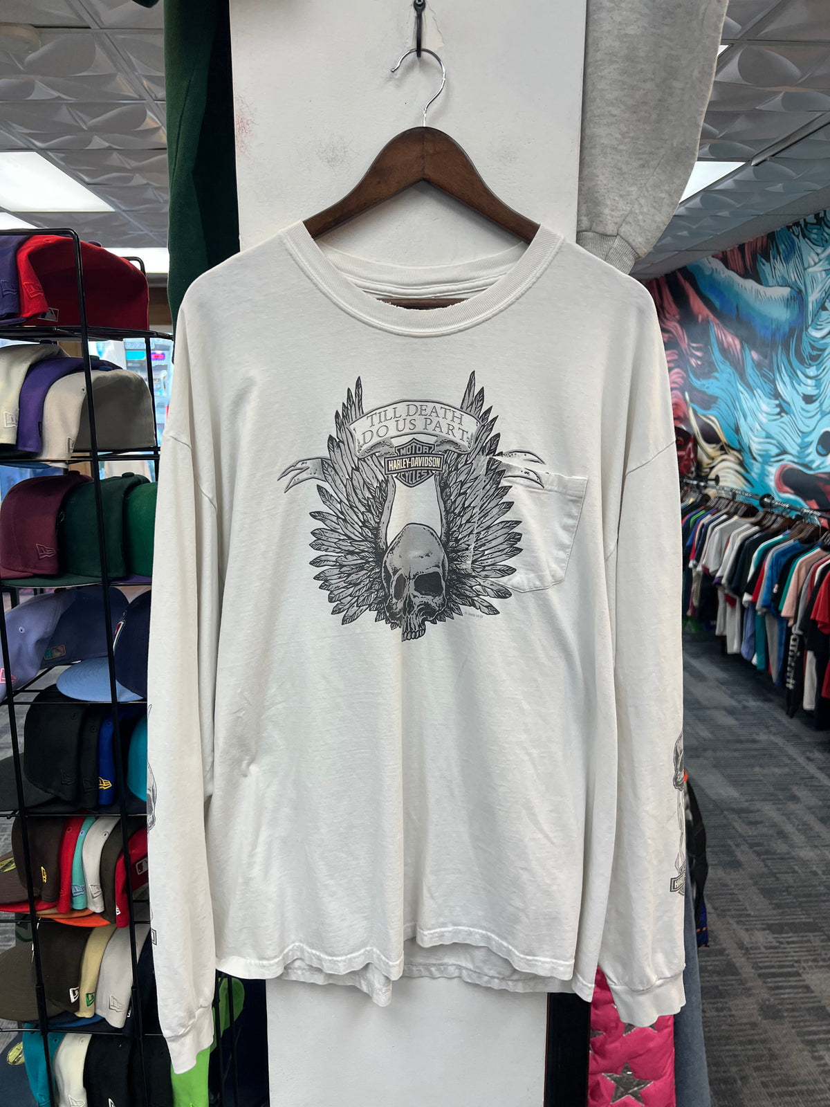 Vintage Harley Davidson Skull Graphic L/S Tee