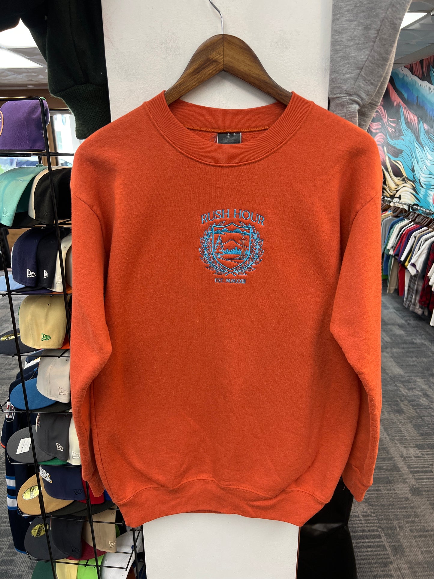 Rush Crest Rust/Blue Crewneck