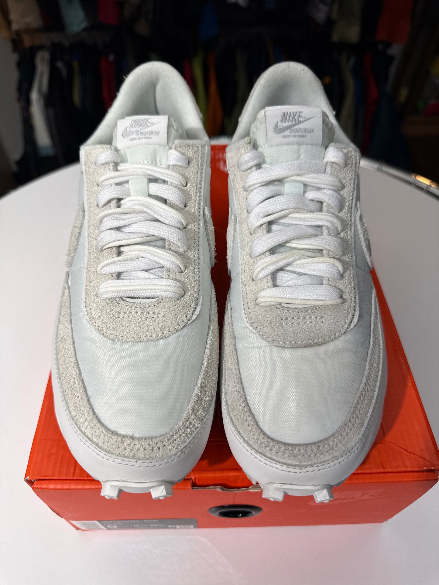 Preowned Nike Sacai LD Waffle White Nylon