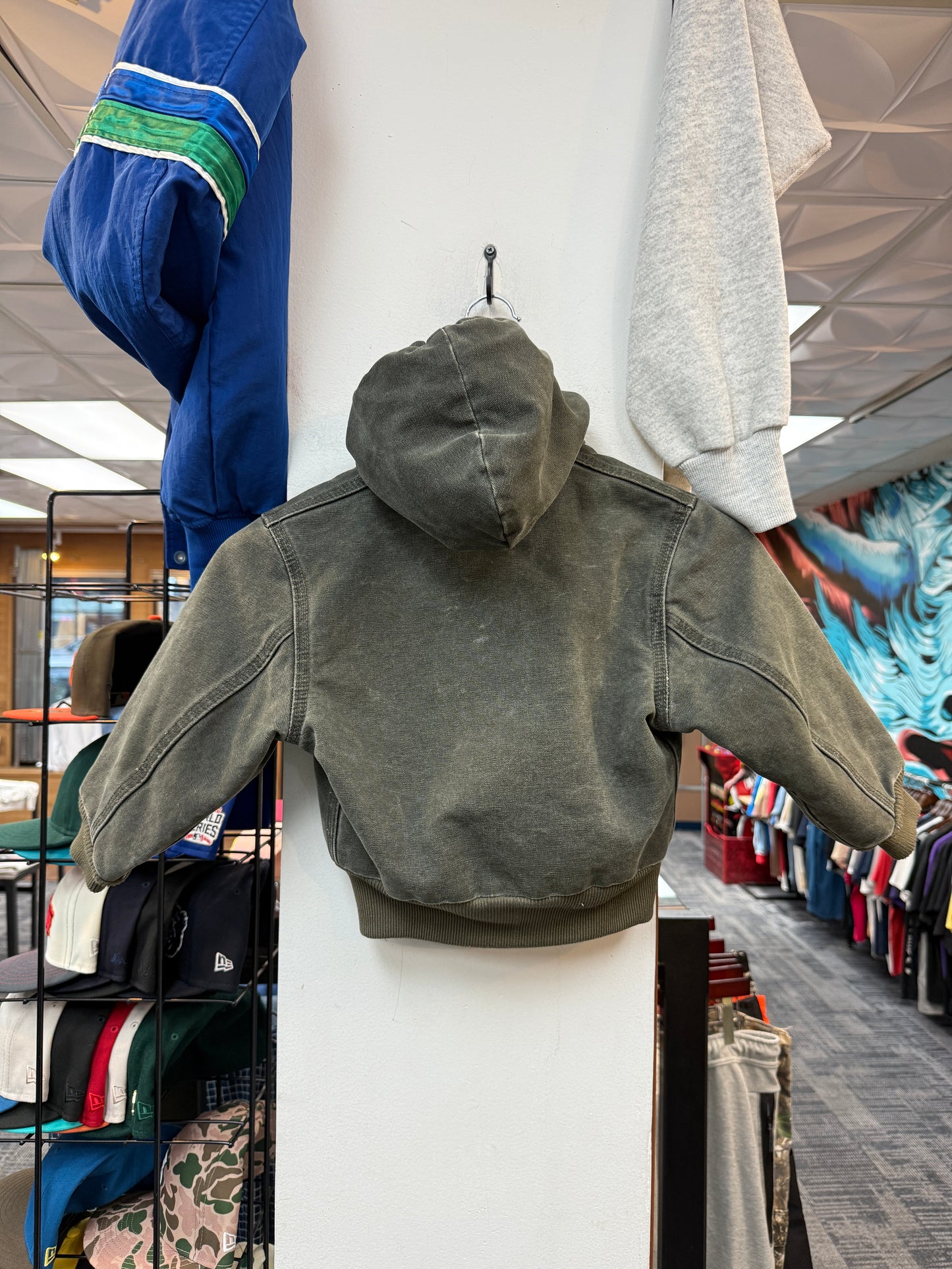 Vintage Kids Olive Carhartt Hoodie Jacket