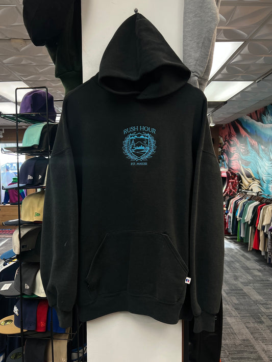 Rush Crest Hoodie Black/Blue