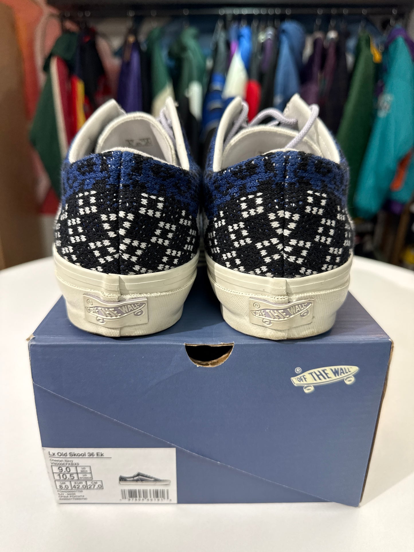 Preowned Vans Premium LX Old Skool 36 Knit Cheetah Navy