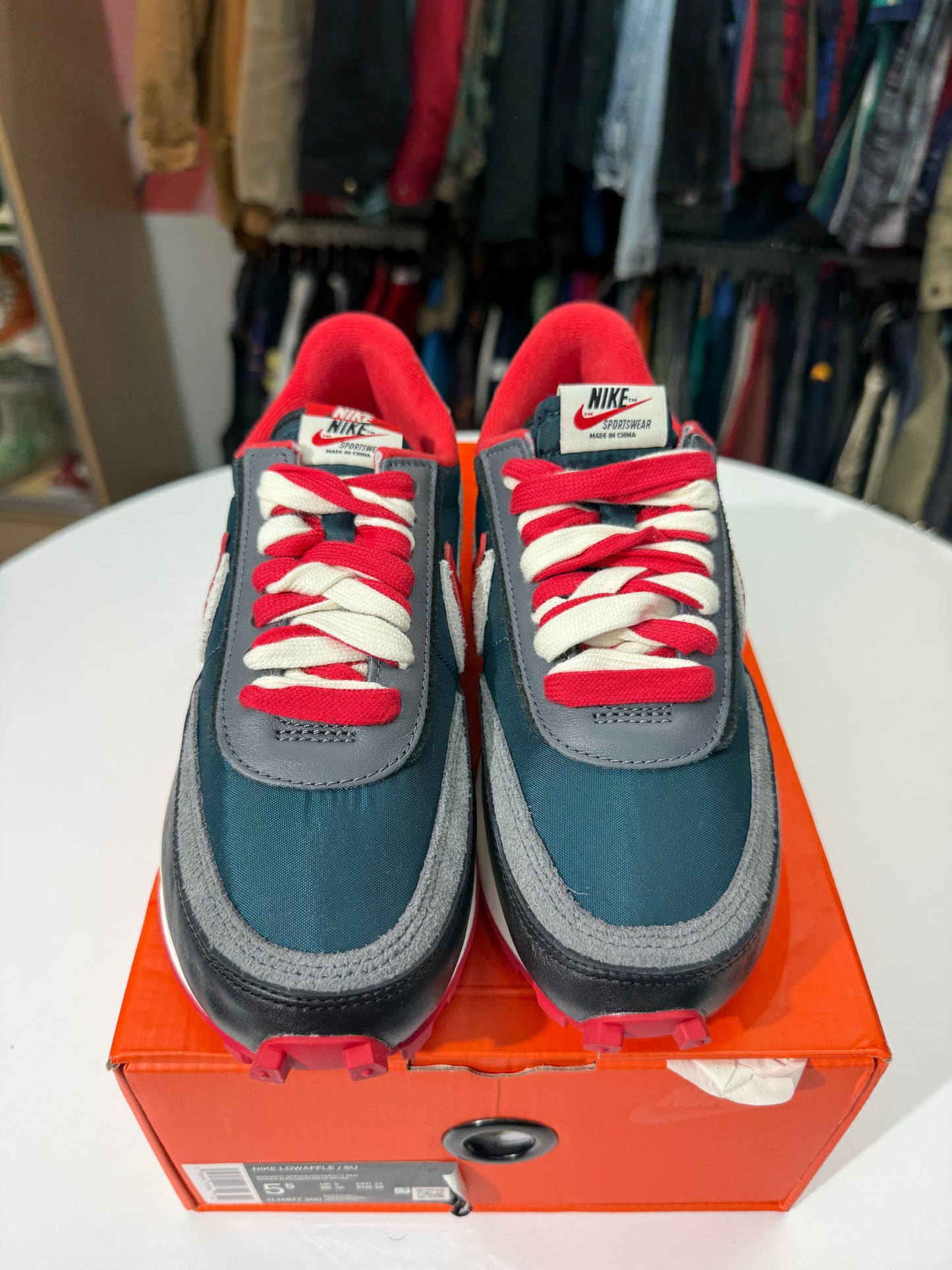 New Midnight Spruce Sacai Nike LD Waffle