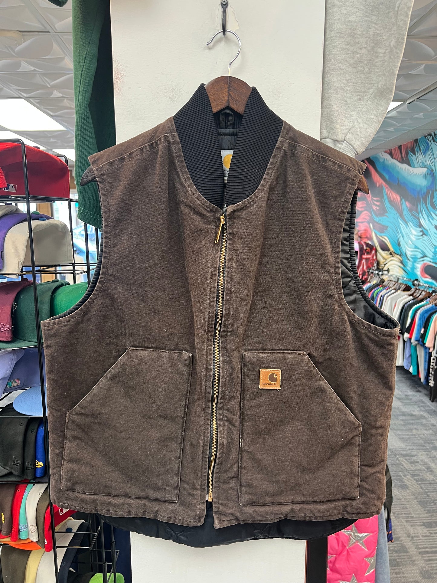 Vintage Carhartt V02 Arctic Quilt-Lined Duck Brown Vest