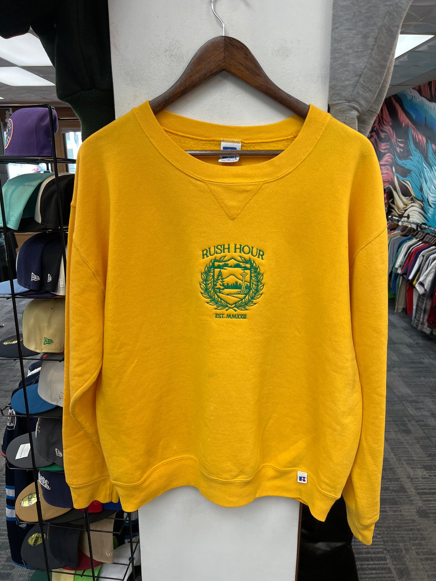 Rush Crest Yellow/Green “Sonics” Crewneck