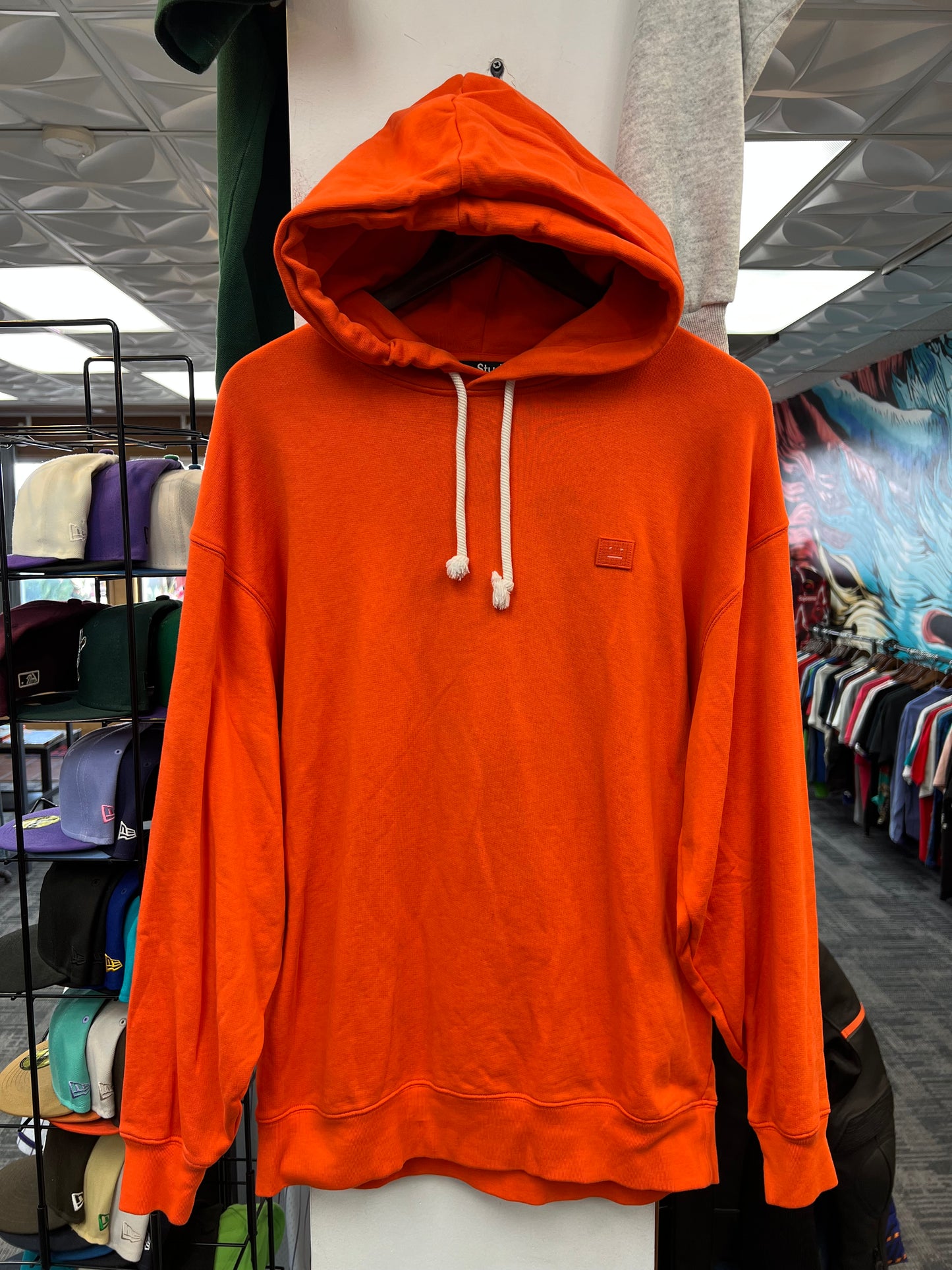 Acne Studios Orange Face Patch Hoodie