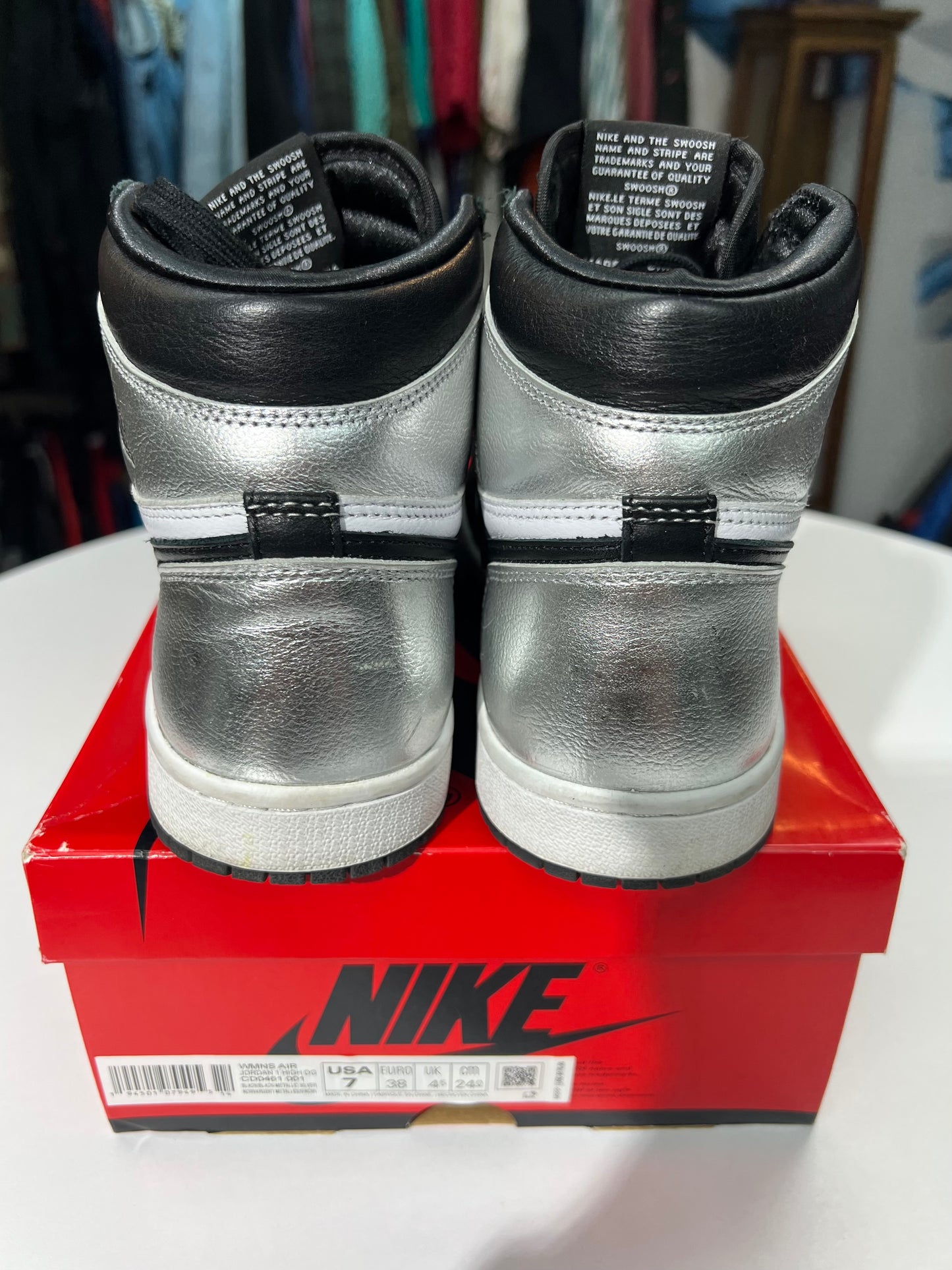 Preowned Jordan 1 Silver Toe