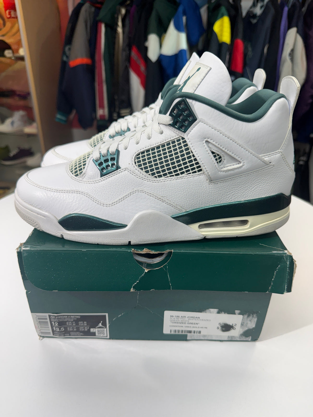 Preowned Oxidized Green Jordan 4