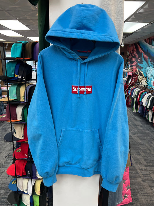 Supreme Box Logo Hoodie Cyan FW25