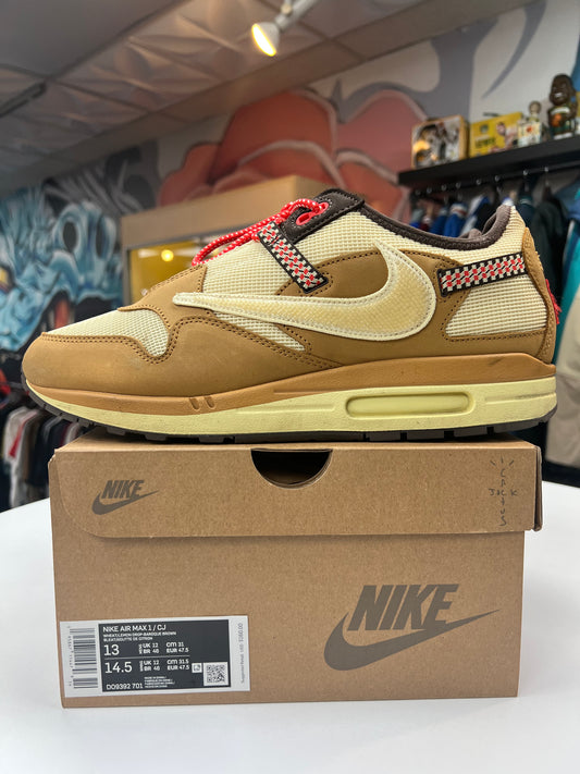 Preowned Nike Air Max 1 Travis Scott Wheat Lemon Drop