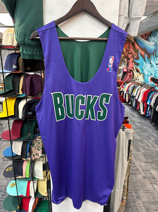 Vintage Champion Milwaukee Bucks Player Practice Reversible Jersey